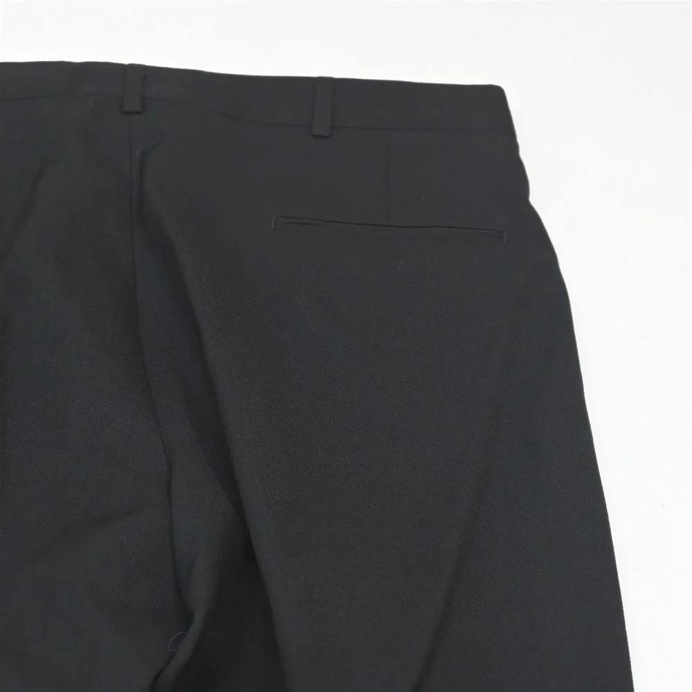 Vtg Mens Double Breasted 44R 34x30 Black Wool Mens Jacket Pants Suit